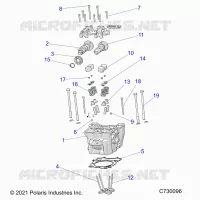 ENGINE, TESTA CILINDRO, CAMS AND VALVES