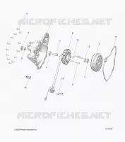 ENGINE, STATOR COVER AND FLYRUOTA
