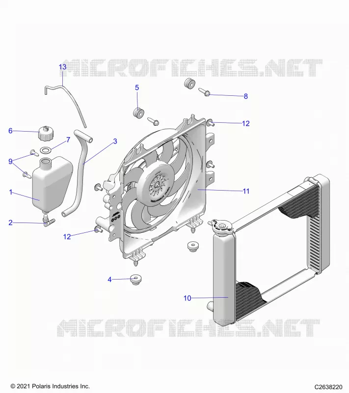 ENGINE, SISTEMA DI RAFFREDDAMENTO, RADIATOR, FAN & OVERFLOW BOTTLE