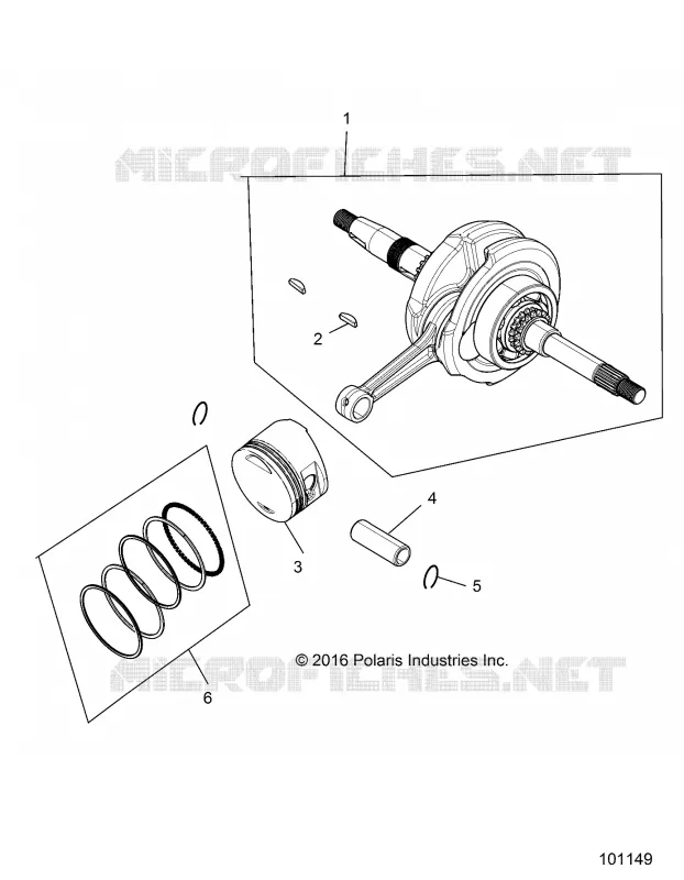 ENGINE, ALBERO MOTORE, CONNECTING ROD AND PISTON