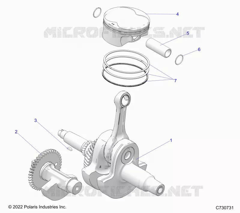 ENGINE, ALBERO MOTORE, PISTON AND BALANCE SHAFT