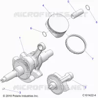 ENGINE, ALBERO MOTORE, PISTON AND BALANCE SHAFT