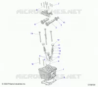 ENGINE, TESTA CILINDRO, CAMS AND VALVES