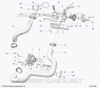 MOTORE, COOLANT PUMP AND THERMOSTAT