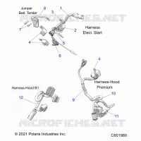 ELETTRICO, WIRE HARNESS, HOOD, ELEC. START