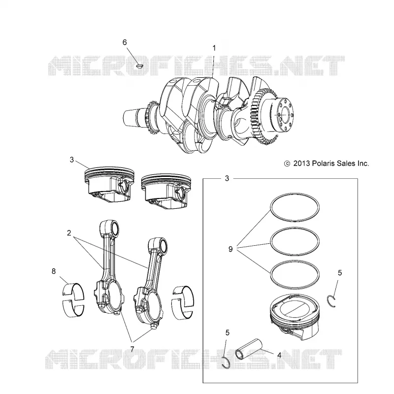 ENGINE, ALBERO MOTORE AND PISTON