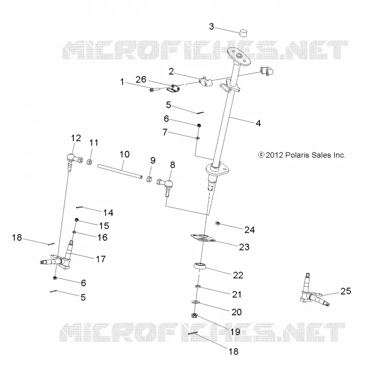 STEERING, STERZO POST AND TIE ROD ASM.