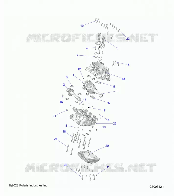 ENGINE, CRANKCASE AND ALBERO MOTORE