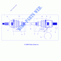 TRASMISSIONE, ANTERIORE ALBERO   R11RC08GA/GH/FA/FH (49LEVSHAFTDRV10SDW) per Polaris RANGER EV 4X4/INTL 2011
