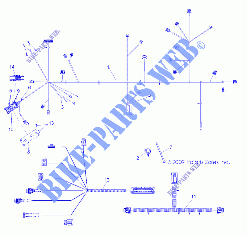 CABLAGGIOES   R10TH50AG/AR (49RGRHARNESS105004X4) per Polaris RANGER 4X4 500 EFI 2010