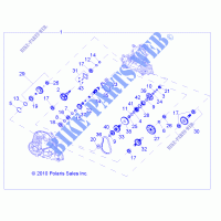 TRASMISSIONE, PRINCIPALE SCATOLA INGRANAGGI INTERNALS   A14GH9EAW (49ATVTRANSINTL1332847) per Polaris SCRAMBLER XP 1000 HO EPS 2014
