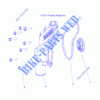 MOTORE, WATERPUMP IMPELLER and COVER   Z15VHA57AJ/E57AS/AK (49RGRWATERPUMP12RZR570) per Polaris RZR 570 2015