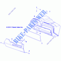 SCATOLA DI GUANTI   Z15VHE57AS/AK (49RGRGLOVEBOX12RZR) per Polaris RZR 570 2015