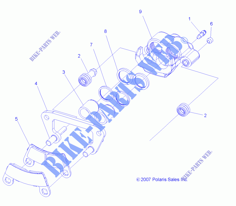 FRENO ANTERIORE CALIPER   Z15VHA57AJ/E57AS/AK (49RGRCALIPER08VISTA) per Polaris RZR 570 2015
