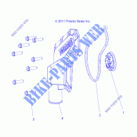 MOTORE, WATERPUMP IMPELLER and COVER   Z15VHA57FJ (49RGRWATERPUMP12RZR570) per Polaris RZR 570 EU 2015