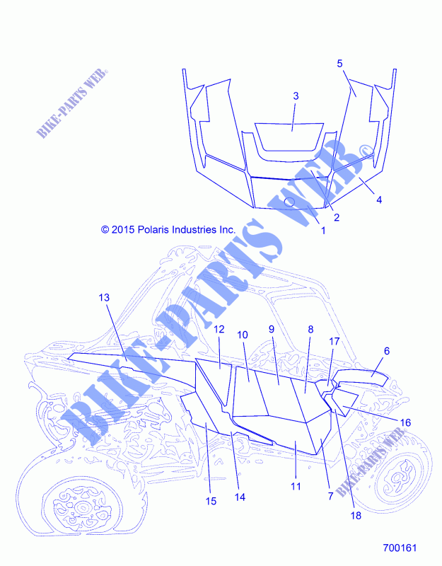 DECALS   Z15VDE99EW (700161) per Polaris RZR RS1 2018