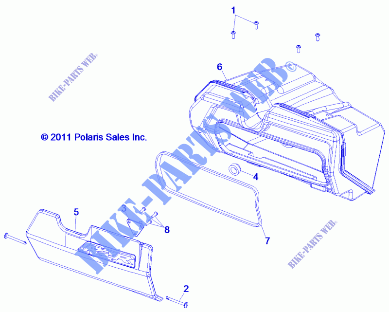 SCATOLA DI GUANTI   Z14XE7EAL/X (49RGRGLOVEBOX12RZR) per Polaris RZR 4 800 EPS LE 2014