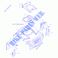 CAPPUCCIO and FRONT BODY WORK   Z14XT9EAO (49RGRCAPPUCCIO12RZRXP900) per Polaris RZR 4 900 LE 2014