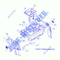 Portapacchi posteriore and FENDERS   Z14XT9EAO (49RGRRACKMTG12RZRXP900) per Polaris RZR 4 900 LE 2014