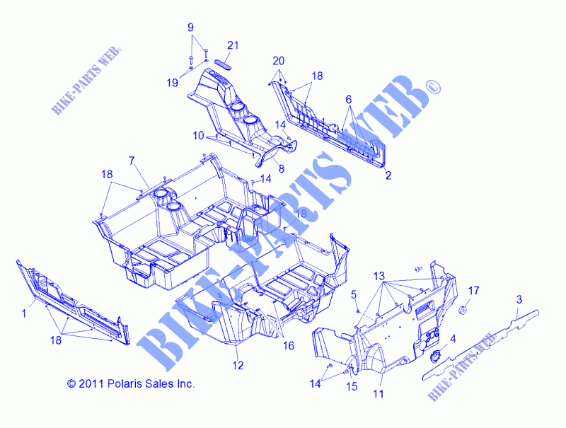 PAVIMENTO and ROCKER PANELS   Z14XT9EAO (49RGRFLOOR12RZRXP4) per Polaris RZR 4 900 LE 2014
