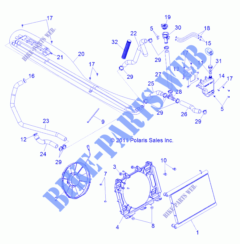 RAFFREDDAMENTO SYSTEM   Z14XT9EAO (49RGRCOOL12RZRXP4) per Polaris RZR 4 900 LE 2014