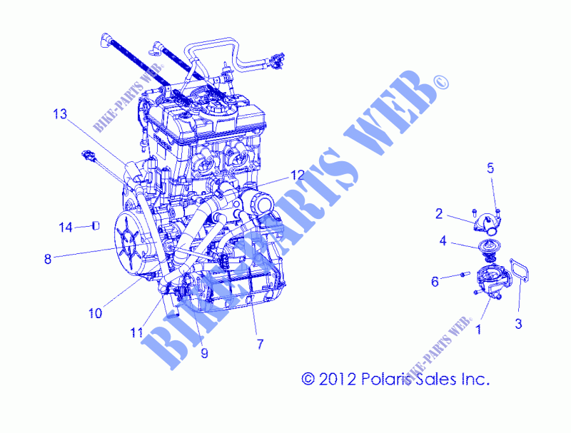 RAFFREDDAMENTO, THERMOSTAT and BYPASS   Z14XT9EAO (49RGRTHERMO13RZRXP4I) per Polaris RZR 4 900 LE 2014