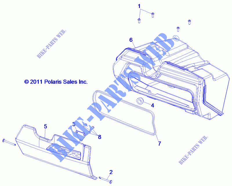 SCATOLA DI GUANTI   Z14XT9EAO (49RGRGLOVEBOX12RZR) per Polaris RZR 4 900 LE 2014