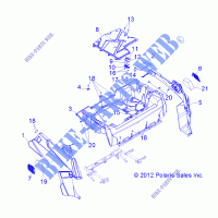 Portapacchi posteriore and FENDERS   Z14JT9EFX (49RGRRACKMTG13RZRXP900I) per Polaris RZR 900 INTL 2014
