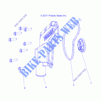 MOTORE, WATERPUMP IMPELLER and COVER   R13VH57AD/6EAK (49RGRWATERPUMP12RZR570) per Polaris RZR 570 EFI 2013