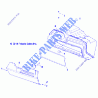 SCATOLA DI GUANTI   R13VH76AC/AD/AN/AS/EAI (49RGRGLOVEBOX12RZR) per Polaris RZR 800 EFI 2013