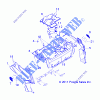 Portapacchi posteriore and FENDERS   R12XT87AA/9EAS (49RGRRACKMTG12RZRXP900) per Polaris RZR 4 XP 900 2012