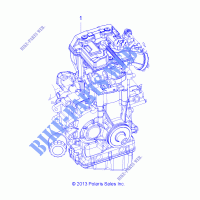 BLOCCO LUNGO   A14MH57FA/FJ (49RGRSB14SP570) per Polaris SPORTSMAN 570 FOREST 2014