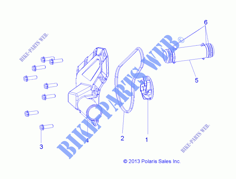 MOTORE, WATERPUMP IMPELLER and COVER   A14MH57FA/FJ (49ATVWATERPUMP14SP570) per Polaris SPORTSMAN 570 FOREST 2014