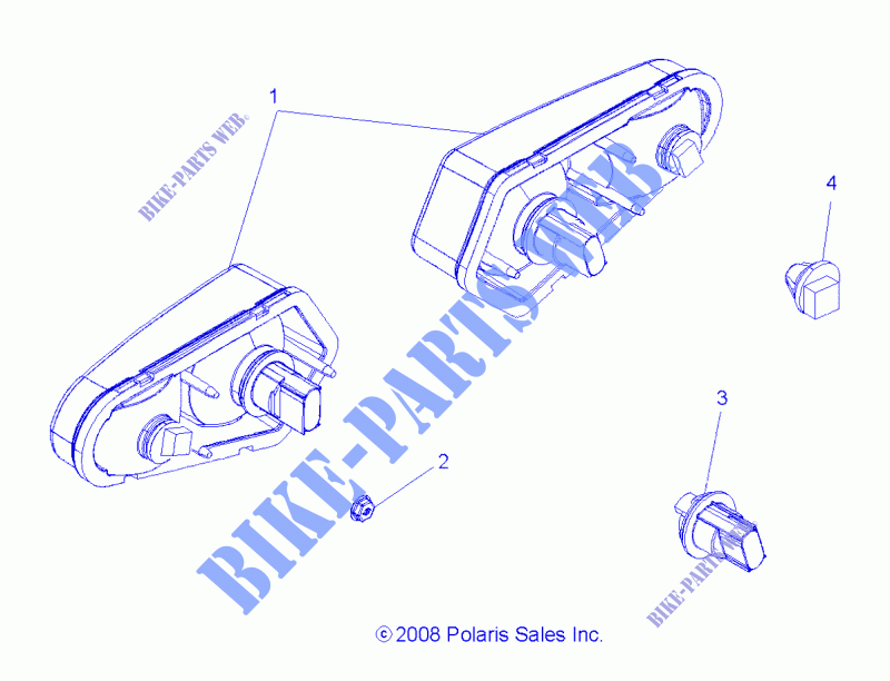 Luci di coda   A14MH57FA/FJ (49ATVTAILLAMPS08SP800EFI) per Polaris SPORTSMAN 570 FOREST 2014