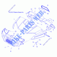 CAPPUCCIO, DASH AND GRILL   R14RC08GC/GJ/FJ (49RGRCAPPUCCIO13500CREW) per Polaris RANGER EV MIDSIZE/INTL 2014