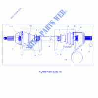 TRASMISSIONE, ANTERIORE ALBERO   R14RC08GC/GJ/FJ (49LEVSHAFTDRV10SDW) per Polaris RANGER EV MIDSIZE/INTL 2014