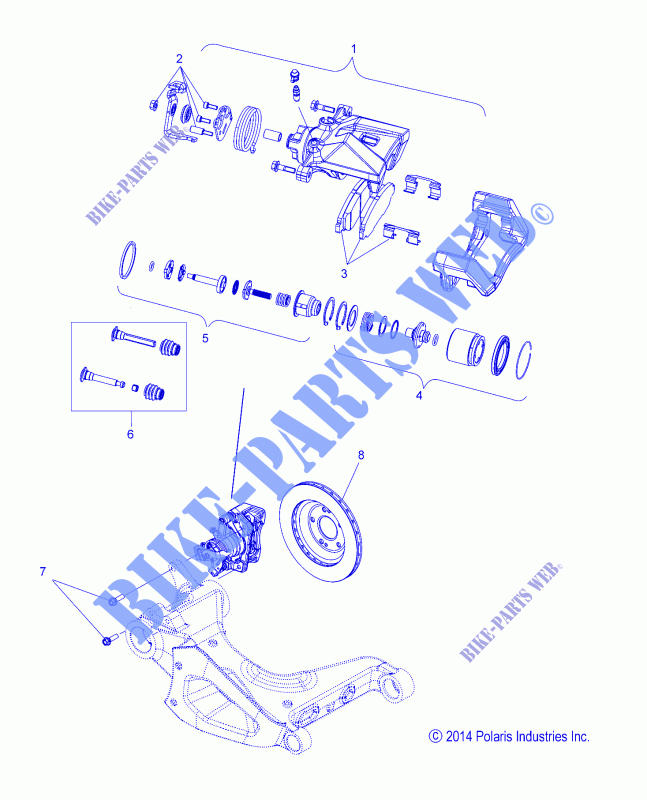 BARKE PINZA, REAR   T15AAS/AAP ALL OPZIONI (49SLINGSHOTCALIPERR14SLING) per Polaris SLINGSHOT - SL - SL LE 2015
