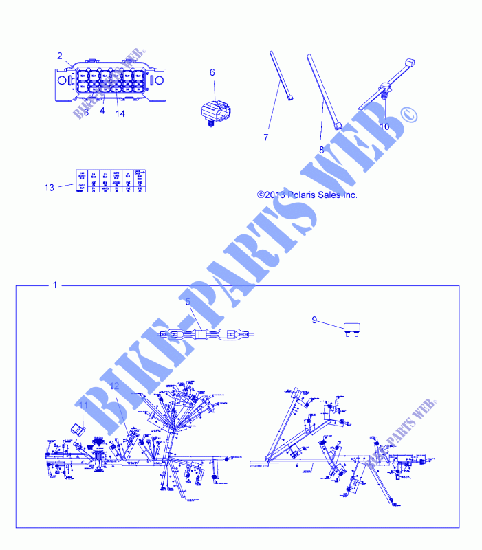 CABLAGGIO   A14YN8EAJ/EAT (49MVHARNESS14SP850) per Polaris SPORTSMAN WV850 HO TERRAINARMOR 2014