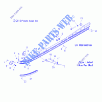 SUSPENSION, Guida di montaggio, (LE 155 Inch)   S15CC6 ALL OPZIONI (49SNOWSUSPRAIL13PRMK) per Polaris RMK 2015