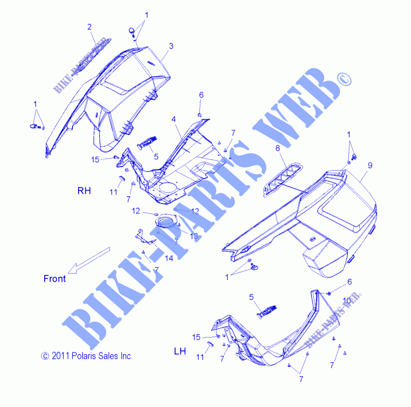 PARABORDI   pannelli laterali   S15CP8G ALL OPZIONI (49SNOWFENDERS12SB) per Polaris INDY 2015