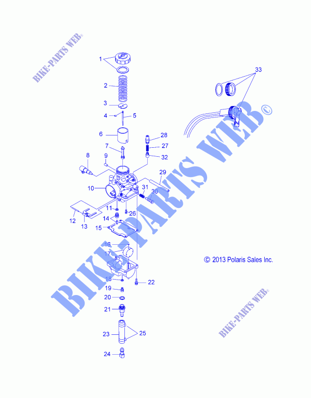 MOTORE, CARBURATORE AND CHOKE   S14CT5BEL/BSM/BSL (49SNOWCARBURATORE14550) per Polaris INDY 2014