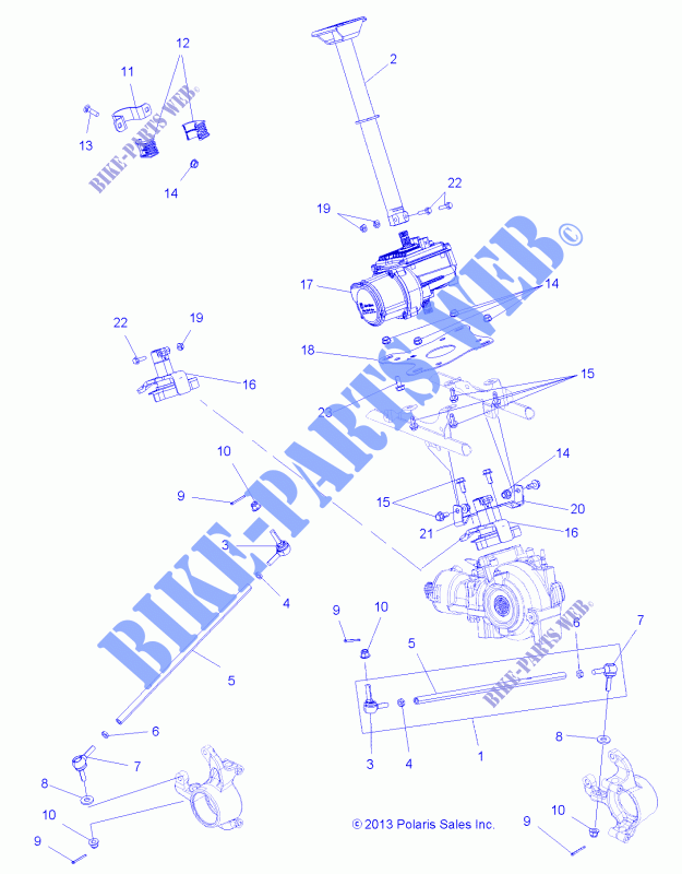 STERZO POST ASM.   A14DN8EAH/EAQ/EAR (49ATVTIMONE14SP550) per Polaris SPORTSMAN TOURING 850 EPS / LE 2014