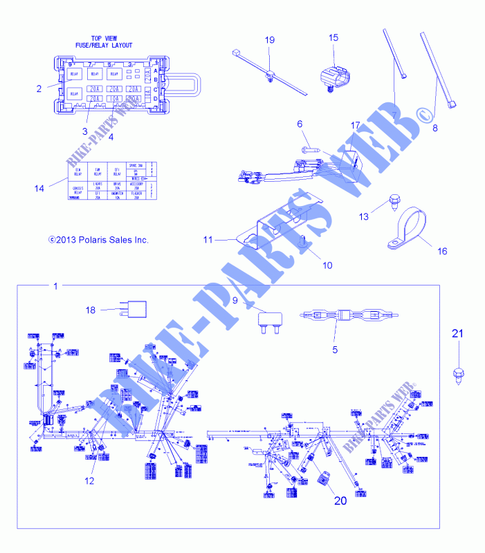 CABLAGGIO   A14TN55FA (49ATVHARNESS14SPX2550I) per Polaris SPORTSMAN X2 550 INTL 2014