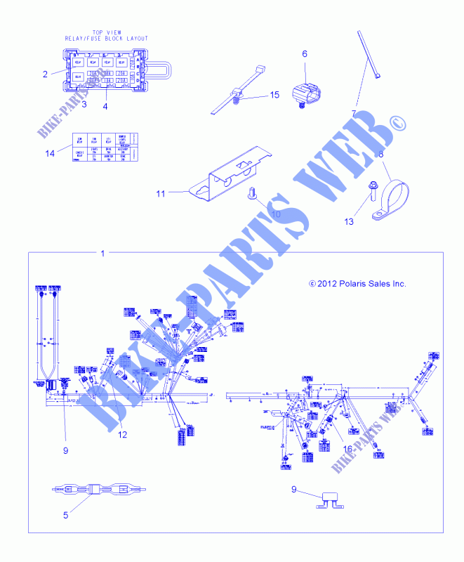 CABLAGGIO   A14ZN55TA (49ATVHARNESS13SP550) per Polaris SPORTSMAN XP 550 EPS HD INTL 2014