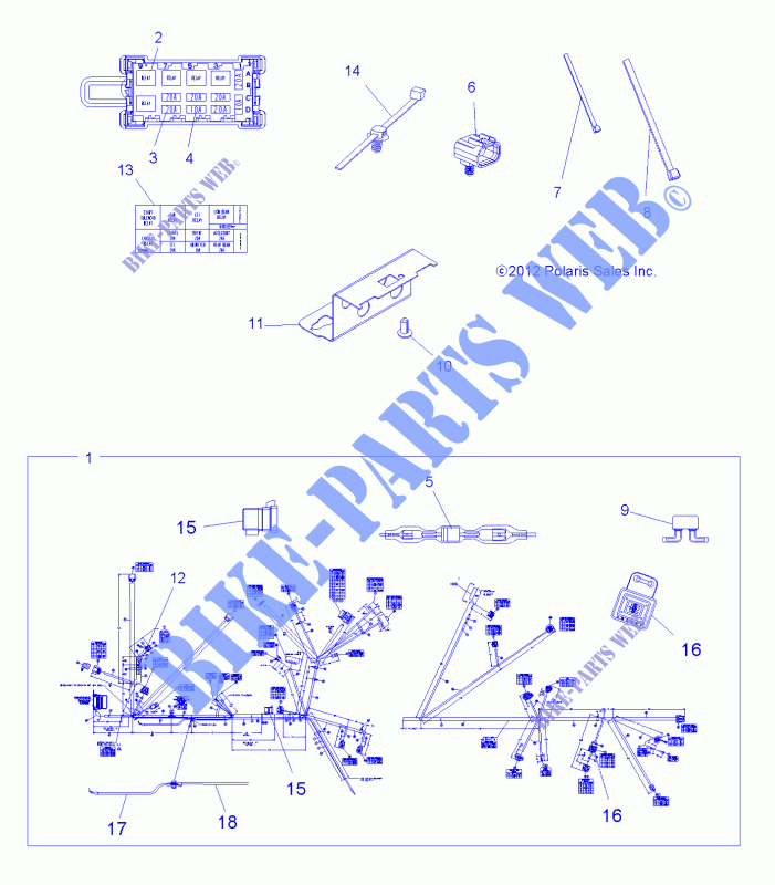 CABLAGGIO, NON EPS   A13GH85AJ (49ATVHARNESS13850SCRAM) per Polaris SCRAMBLER 850 HO EPS 2013