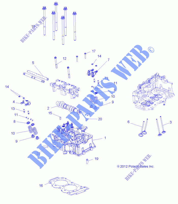 CILINDRO HEAD, CAM AND VALVOLE   A13GH85AJ/EAK (49ATVCILINDRO13SPXP850) per Polaris SCRAMBLER 850 HO EPS 2013