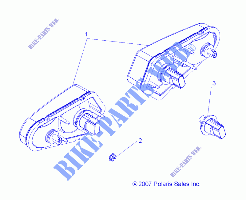 Luci di coda   A13MB46FZ (49ATVTAILLAMPS08SP500) per Polaris HAWKEYE 400 HO 2X4 2013