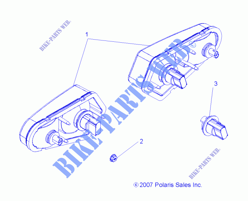 Luci di coda   A13MH46AF/AX/MS46AX (49ATVTAILLAMPS08SP500) per Polaris SPORTSMAN 400 HO 4X4 2013