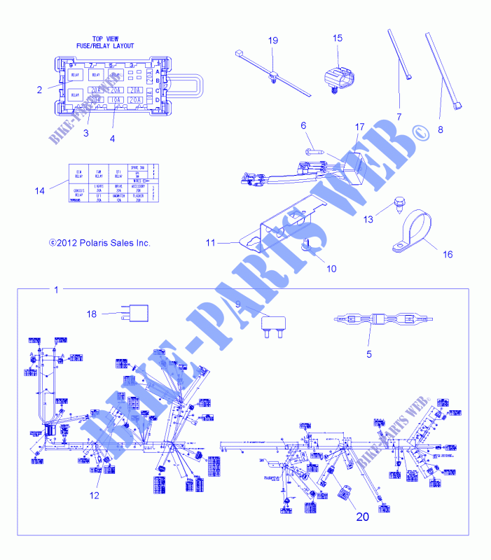 CABLAGGIO   A13TN55FA (49ATVHARNESS13SPX2550I) per Polaris SPORTSMAN X2 550 INTL 2013