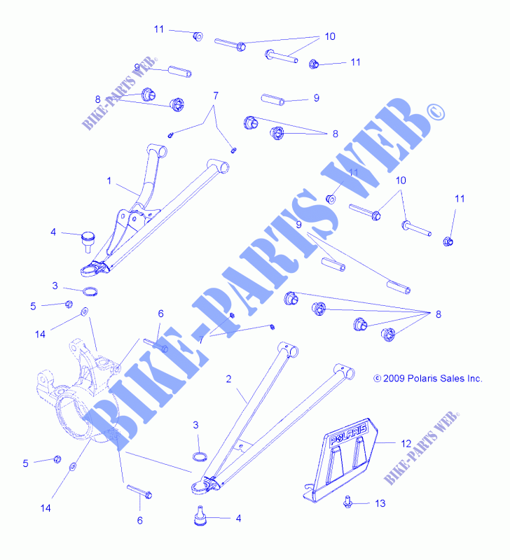 SOSPENSIONI ANTERIORI A ARMS   A13ZN8EAD/K/L/T (49ATVSUSPFRT10SPTRGEPS) per Polaris SPORTSMAN XP 850 HO EPS 2013